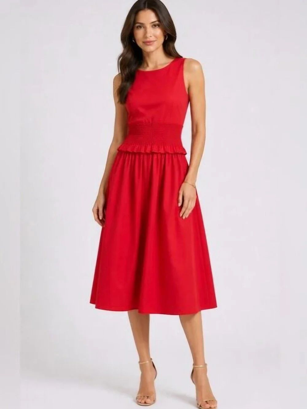 Antonio Melani Elegant Galeo Smocked waist Midi dress size 12